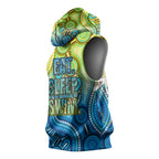 Australia National Swimming Team Sleeveless Hoodie Aboriginal Dot Art Ocean Wave Pattern