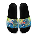 Australia National Swimming Team Slide Sandals Aboriginal Dot Art Ocean Wave Pattern