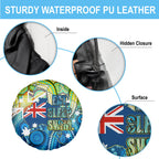 Australia National Swimming Team Spare Tire Cover Aboriginal Dot Art Ocean Wave Pattern