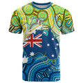 Australia National Swimming Team T Shirt Aboriginal Dot Art Ocean Wave Pattern