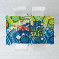 Australia National Swimming Team Tablecloth Aboriginal Dot Art Ocean Wave Pattern