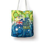 Australia National Swimming Team Tote Bag Aboriginal Dot Art Ocean Wave Pattern