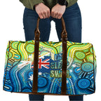 Australia National Swimming Team Travel Bag Aboriginal Dot Art Ocean Wave Pattern