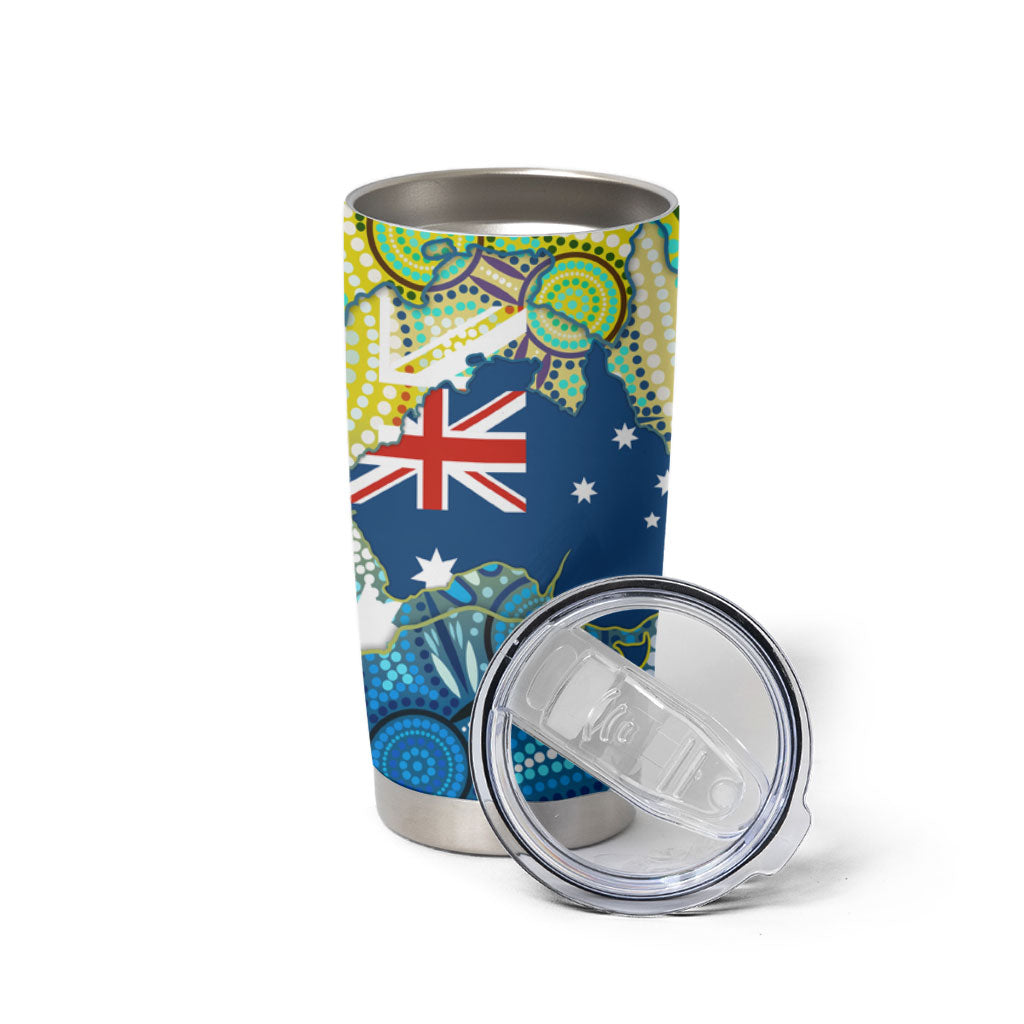 Australia National Swimming Team Tumbler Cup Aboriginal Dot Art Ocean Wave Pattern