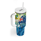 Australia National Swimming Team Tumbler With Handle Aboriginal Dot Art Ocean Wave Pattern