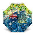 Australia National Swimming Team Umbrella Aboriginal Dot Art Ocean Wave Pattern