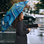 Australia National Swimming Team Umbrella Aboriginal Dot Art Ocean Wave Pattern