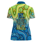 Australia National Swimming Team Women Polo Shirt Aboriginal Dot Art Ocean Wave Pattern