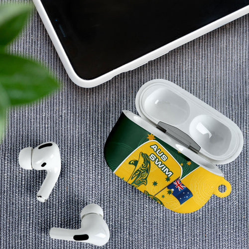 Australia National Swimming AirPods Case Tribal Dolphin Indigenous Pattern Art