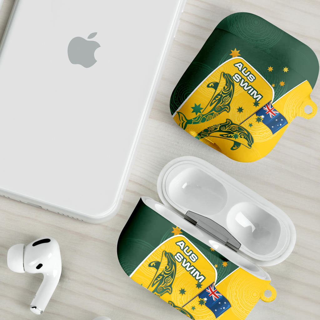Australia National Swimming AirPods Case Tribal Dolphin Indigenous Pattern Art