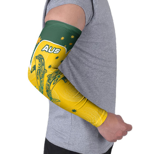 Australia National Swimming Arm Sleeves Tribal Dolphin Indigenous Pattern Art
