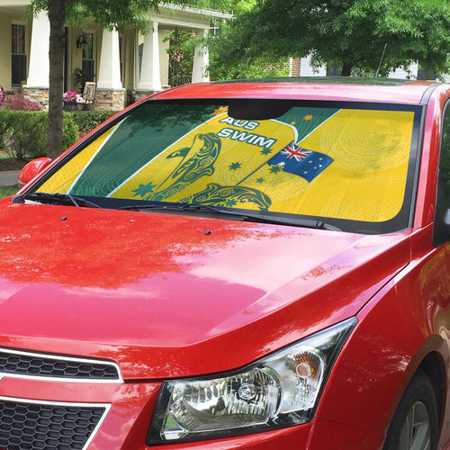 Australia National Swimming Auto Sun Shade Tribal Dolphin Indigenous Pattern Art