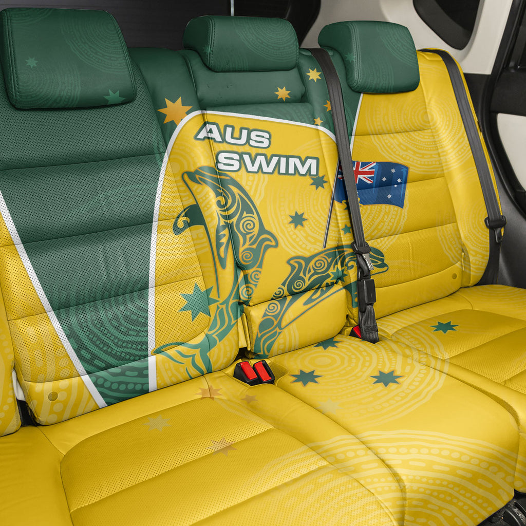 Australia National Swimming Back Car Seat Cover Tribal Dolphin Indigenous Pattern Art