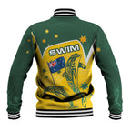 Australia National Swimming Baseball Jacket Tribal Dolphin Indigenous Pattern Art