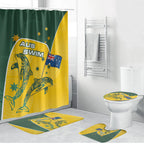 Australia National Swimming Bathroom Set Tribal Dolphin Indigenous Pattern Art