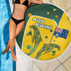 Australia National Swimming Beach Blanket Tribal Dolphin Indigenous Pattern Art