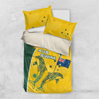 Australia National Swimming Bedding Set Tribal Dolphin Indigenous Pattern Art