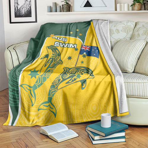 Australia National Swimming Blanket Tribal Dolphin Indigenous Pattern Art