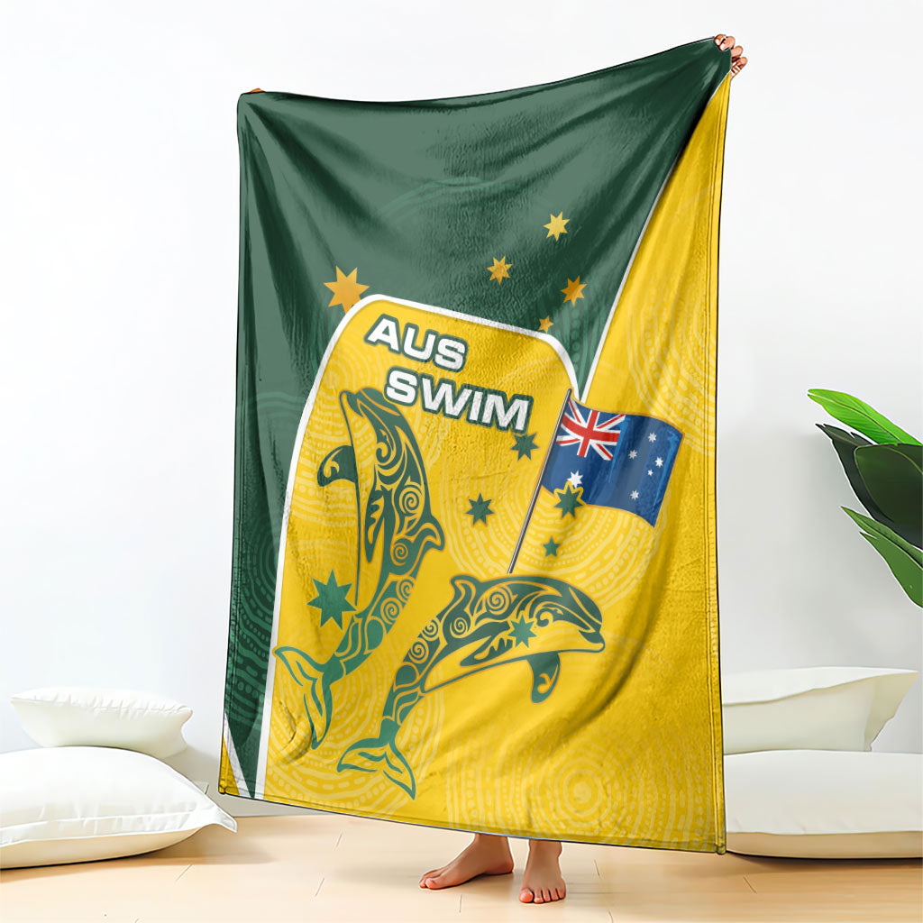 Australia National Swimming Blanket Tribal Dolphin Indigenous Pattern Art