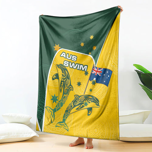 Australia National Swimming Blanket Tribal Dolphin Indigenous Pattern Art