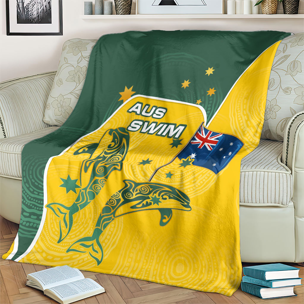 Australia National Swimming Blanket Tribal Dolphin Indigenous Pattern Art