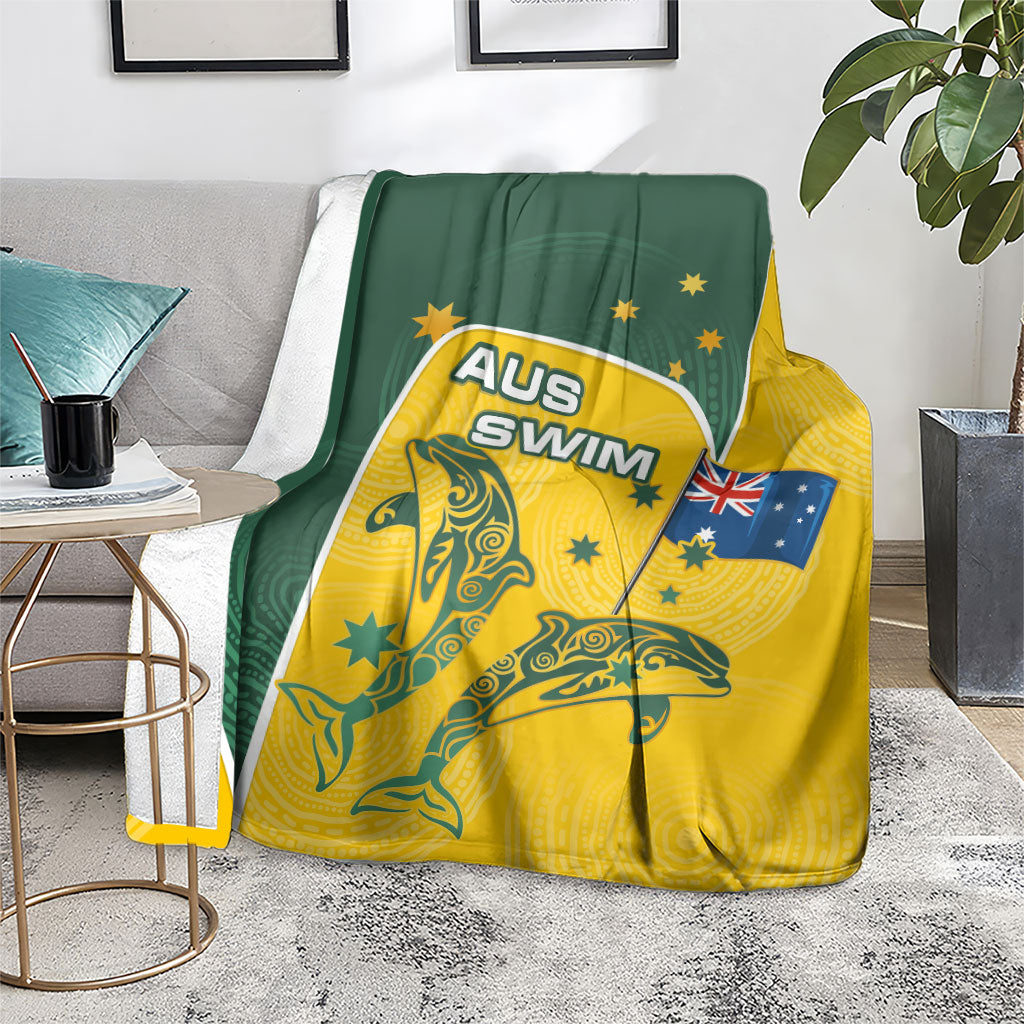Australia National Swimming Blanket Tribal Dolphin Indigenous Pattern Art