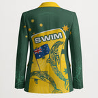 Australia National Swimming Blazer Tribal Dolphin Indigenous Pattern Art