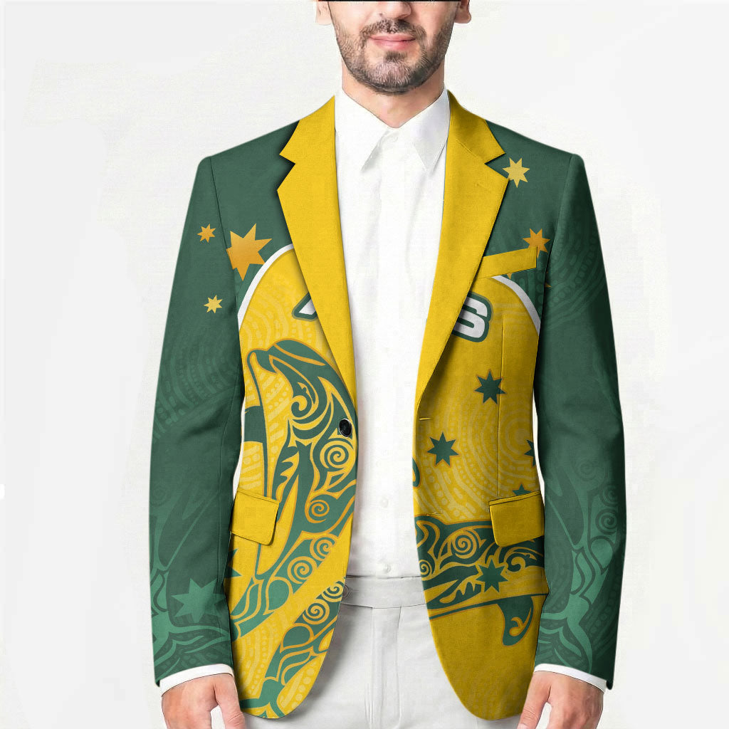 Australia National Swimming Blazer Tribal Dolphin Indigenous Pattern Art