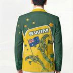 Australia National Swimming Blazer Tribal Dolphin Indigenous Pattern Art