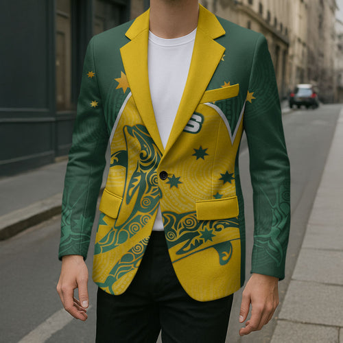 Australia National Swimming Blazer Tribal Dolphin Indigenous Pattern Art