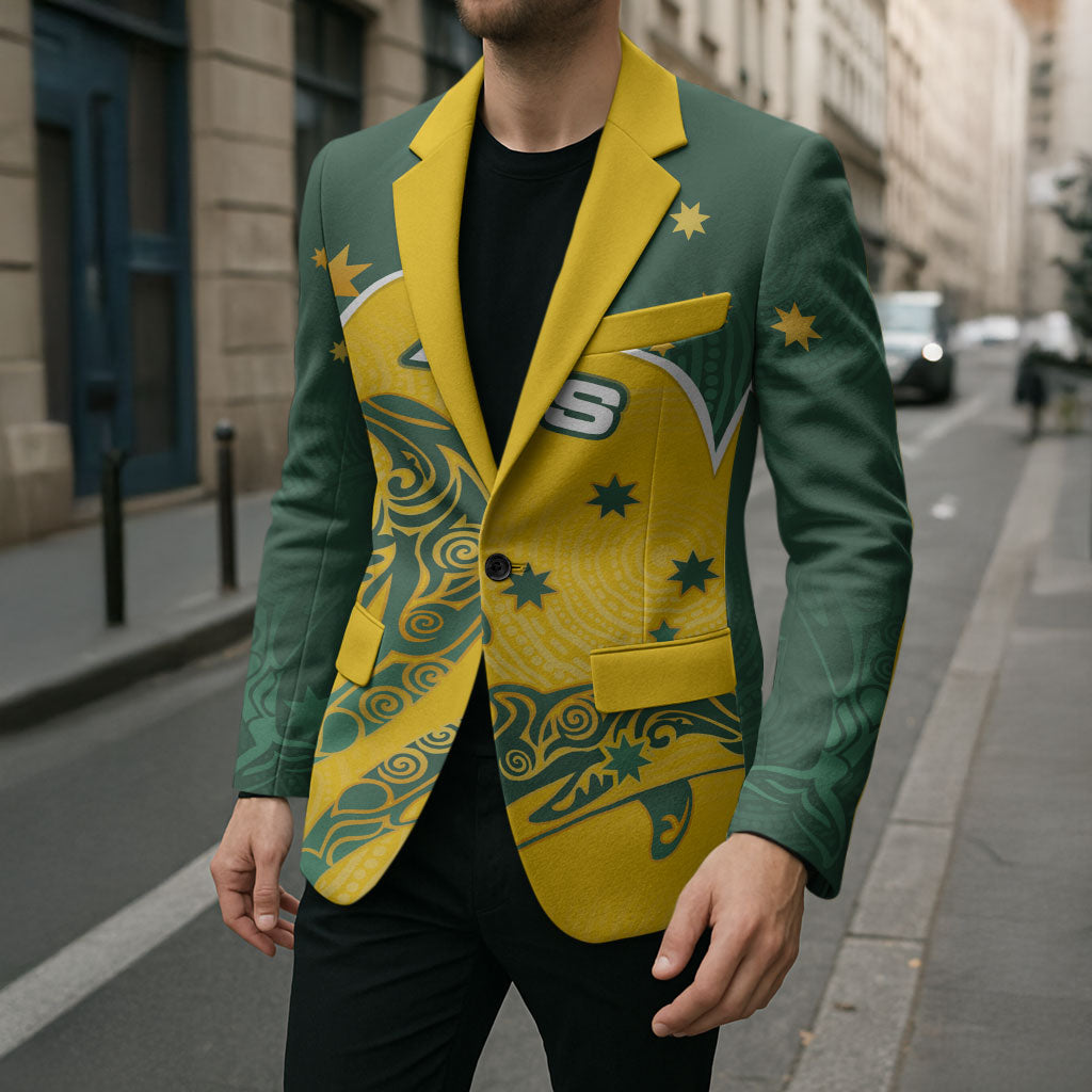 Australia National Swimming Blazer Tribal Dolphin Indigenous Pattern Art