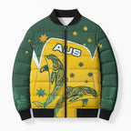 Australia National Swimming Bomber Puffer Jacket Tribal Dolphin Indigenous Pattern Art