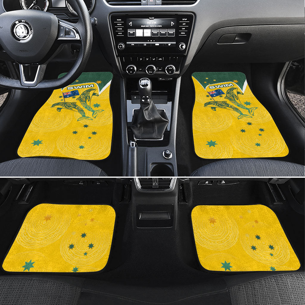 Australia National Swimming Car Mats Tribal Dolphin Indigenous Pattern Art