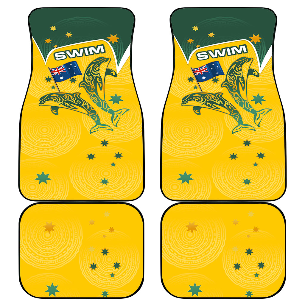 Australia National Swimming Car Mats Tribal Dolphin Indigenous Pattern Art