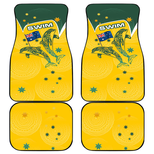 Australia National Swimming Car Mats Tribal Dolphin Indigenous Pattern Art
