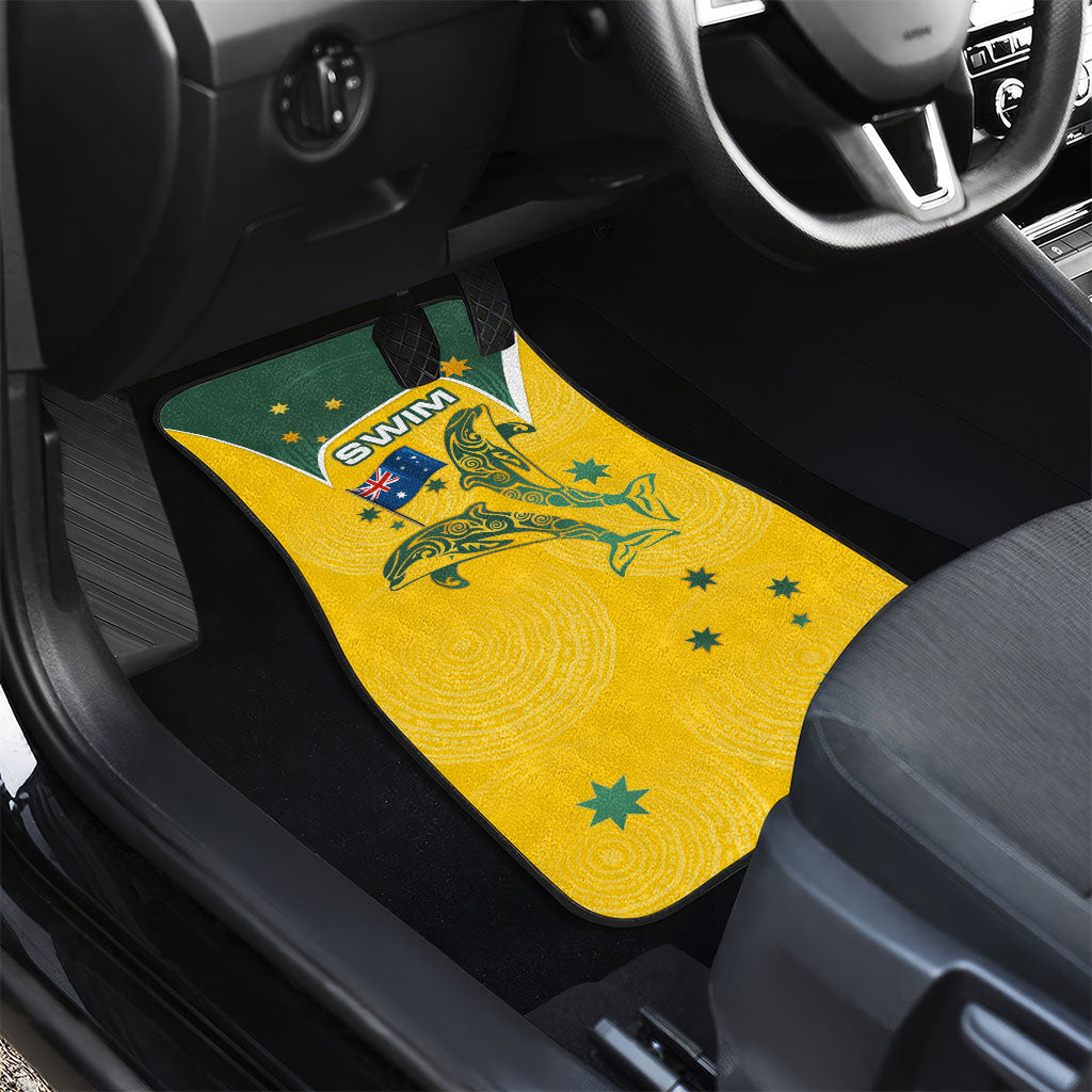 Australia National Swimming Car Mats Tribal Dolphin Indigenous Pattern Art