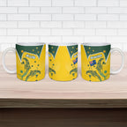 Australia National Swimming Ceramic Mug Tribal Dolphin Indigenous Pattern Art