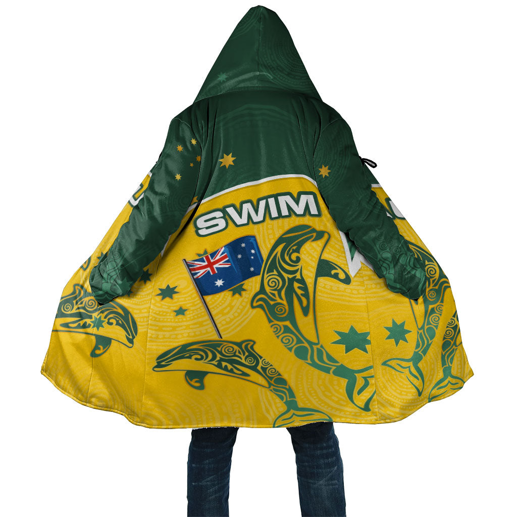 Australia National Swimming Cloak Tribal Dolphin Indigenous Pattern Art