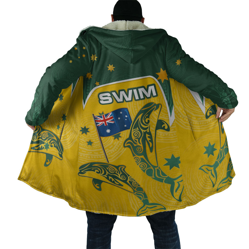 Australia National Swimming Cloak Tribal Dolphin Indigenous Pattern Art