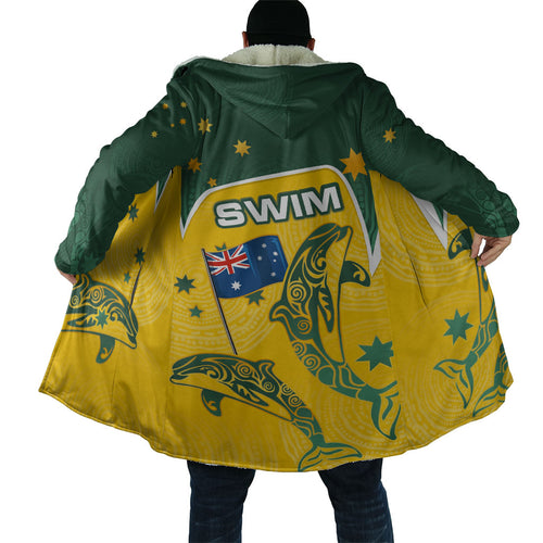 Australia National Swimming Cloak Tribal Dolphin Indigenous Pattern Art