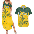 Australia National Swimming Couples Matching Summer Maxi Dress and Hawaiian Shirt Tribal Dolphin Indigenous Pattern Art