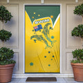 Australia National Swimming Door Cover Tribal Dolphin Indigenous Pattern Art