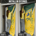 Australia National Swimming Door Cover Tribal Dolphin Indigenous Pattern Art