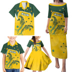 Australia National Swimming Family Matching Puletasi and Hawaiian Shirt Tribal Dolphin Indigenous Pattern Art