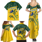 Australia National Swimming Family Matching Summer Maxi Dress and Hawaiian Shirt Tribal Dolphin Indigenous Pattern Art