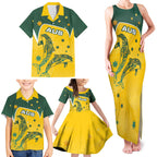 Australia National Swimming Family Matching Tank Maxi Dress and Hawaiian Shirt Tribal Dolphin Indigenous Pattern Art