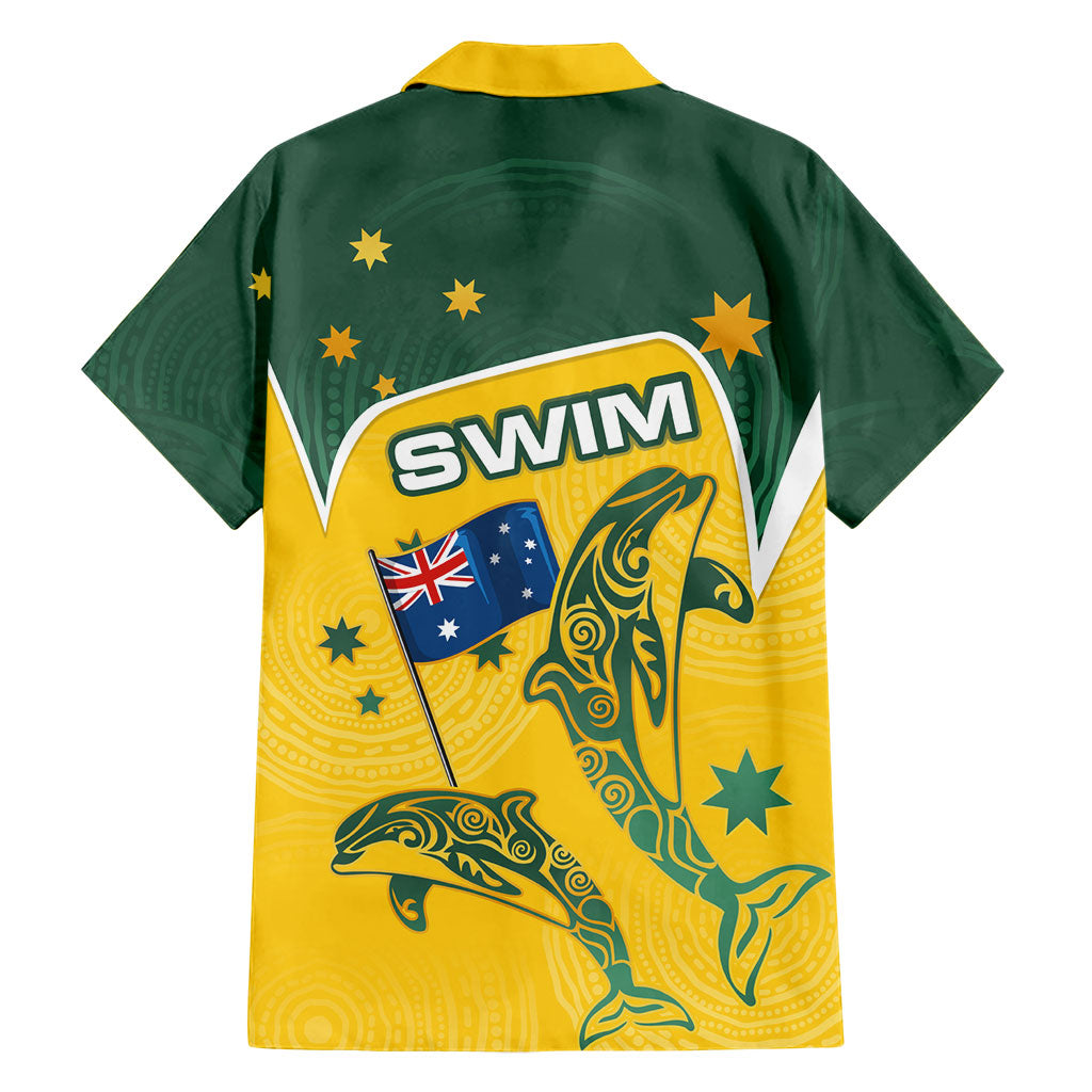 Australia National Swimming Family Matching Tank Maxi Dress and Hawaiian Shirt Tribal Dolphin Indigenous Pattern Art