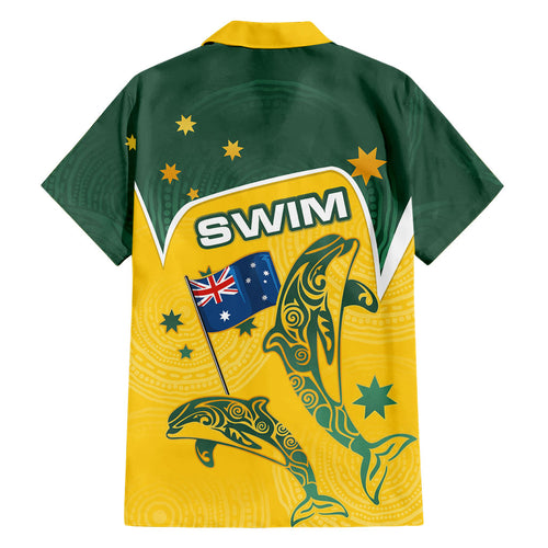 Australia National Swimming Family Matching Tank Maxi Dress and Hawaiian Shirt Tribal Dolphin Indigenous Pattern Art