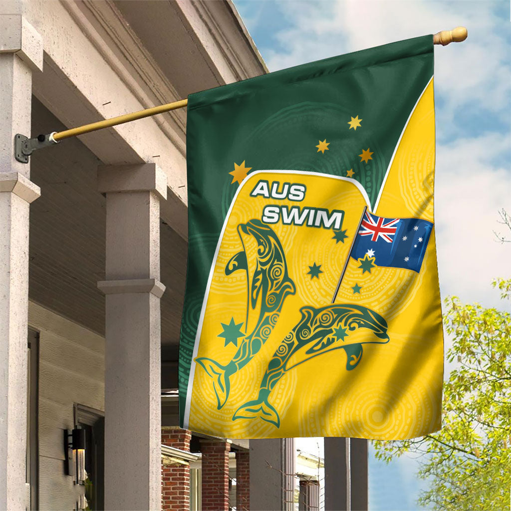 Australia National Swimming Garden Flag Tribal Dolphin Indigenous Pattern Art
