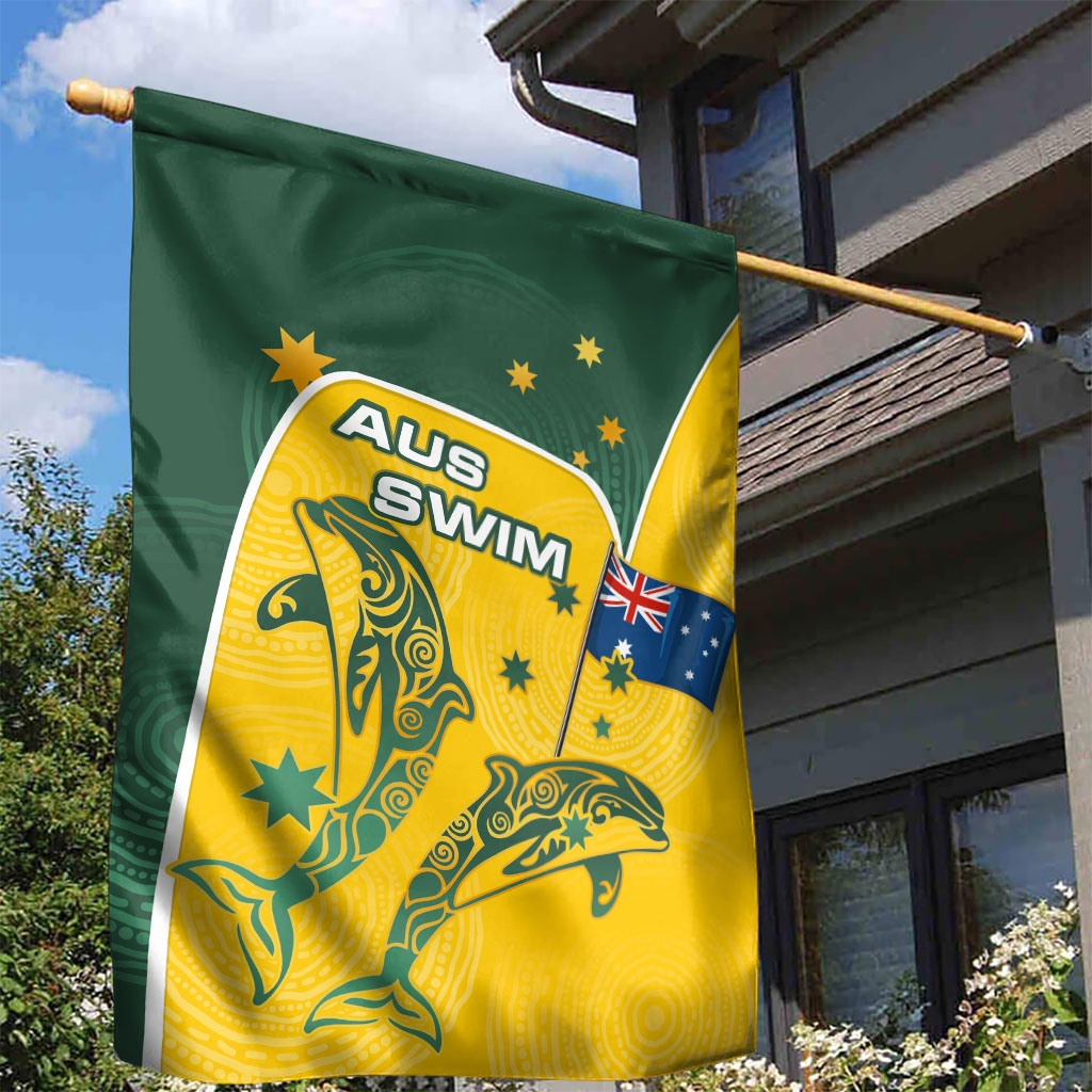 Australia National Swimming Garden Flag Tribal Dolphin Indigenous Pattern Art